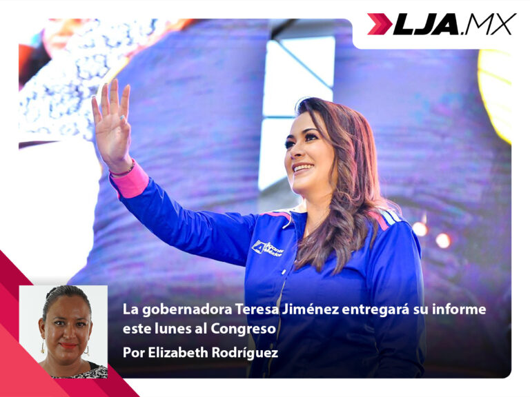 La gobernadora de Aguascalientes Teresa Jiménez entregará su informe este lunes al Congreso