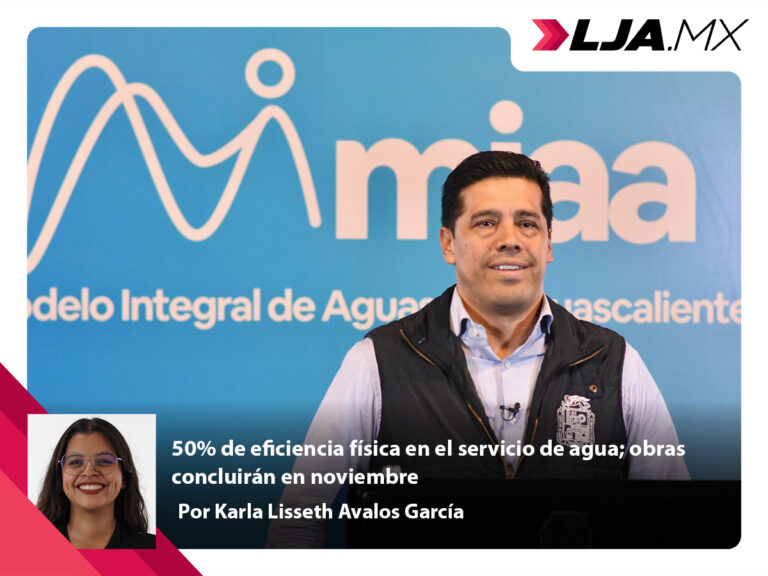 50% de eficiencia física en el servicio de agua; obras concluirán en noviembre