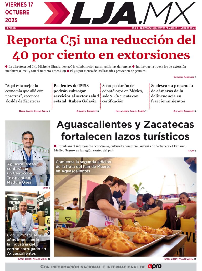 Reporta C5i una reducción del 40 por ciento en extorsiones y más en LJA.MX edición 17/10/2025