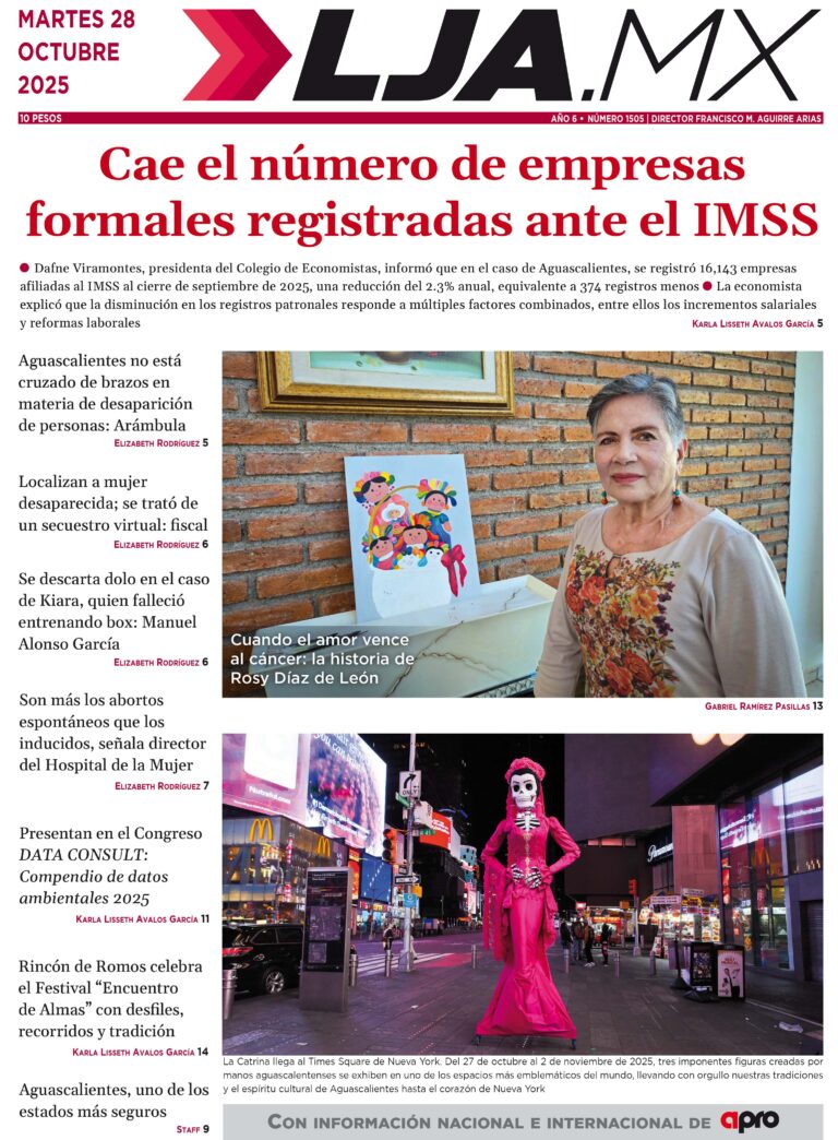 Cae el número de empresas  formales registradas ante el IMSS y más en LJA.MX, edición 28/10/2025