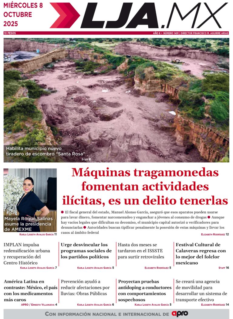 Máquinas tragamonedas fomentan actividades ilícitas, es un delito tenerlas y más en LJA.MX, edición 8/10/2025