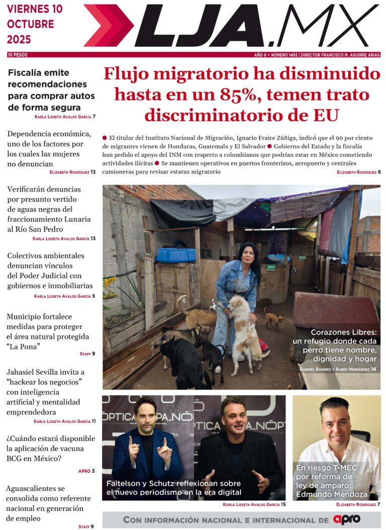 Flujo migratorio ha disminuido hasta en un 85%, temen trato  discriminatorio de EU y más en LJA.MX, edición 10/10/2025