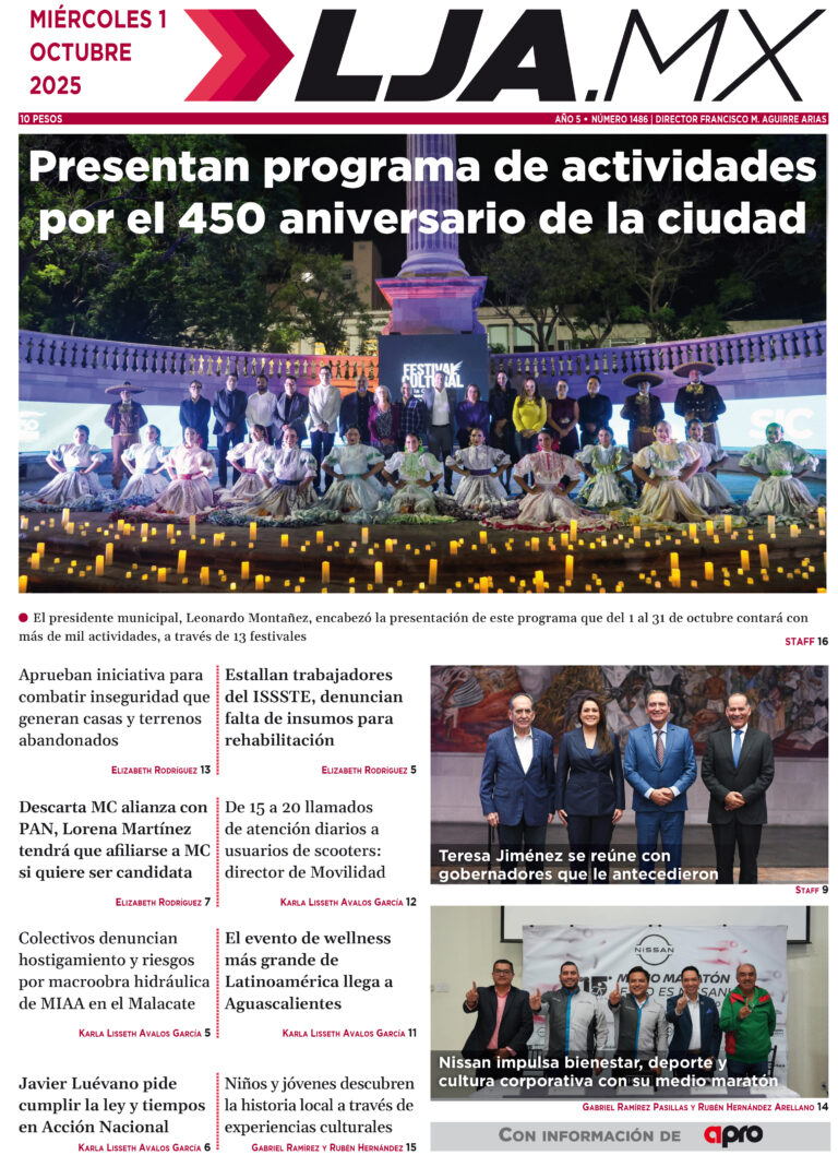 Presentan programa de actividades por el 450 aniversario de la ciudad y más en LJA.MX, edición 01/10/2025