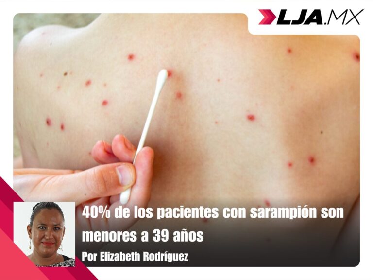 40% de los pacientes con sarampión son menores a 39 años
