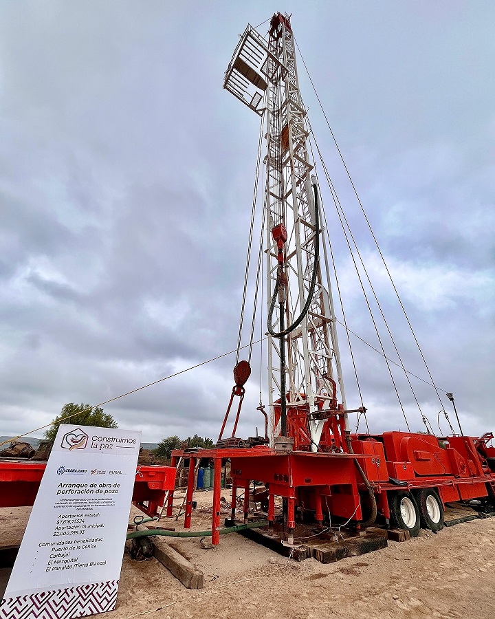 Inicia perforación de pozo para agua potable en localidad de San José Iturbide, Guanajuato