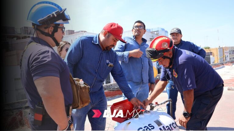 Protección Civil Municipal revisa tanques estacionarios en el Mercado Terán 