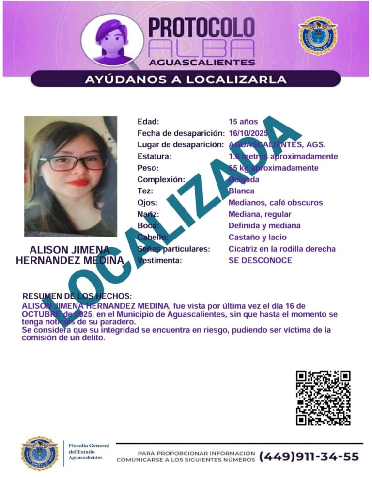 Fue localizada con vida Alison Jimena, joven reportada como desaparecida