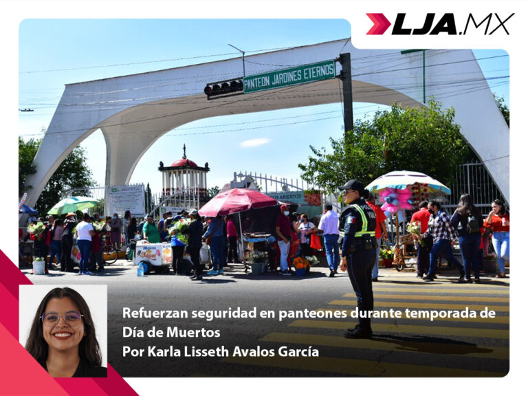 Refuerzan seguridad en panteones durante temporada de Día de Muertos en Aguascalientes