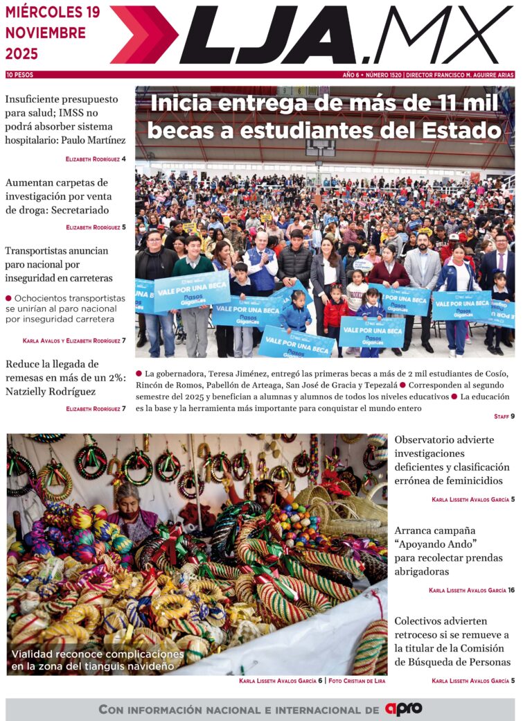 Inicia entrega de más de 11 mil becas a estudiantes del Estado y más en LJA.MX, edición 19/11/2025