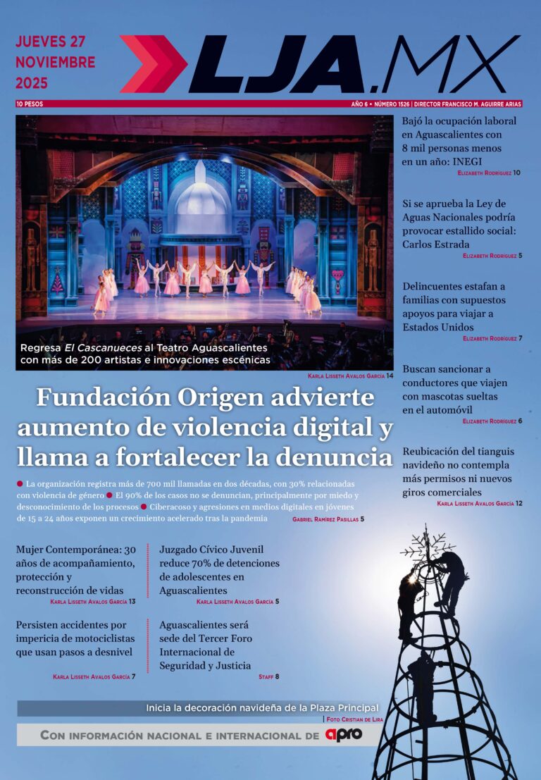Fundación Origen advierte aumento de violencia digital y llama a fortalecer la denuncia y más en LJA.MX, edición 27/11/2025