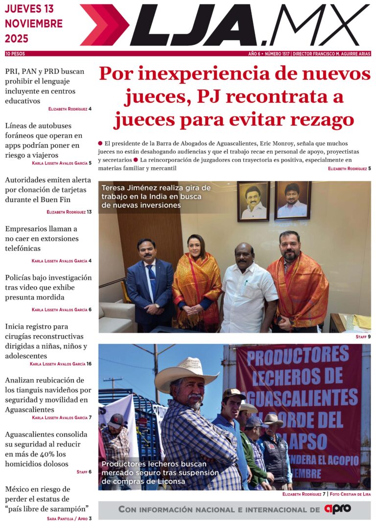Por inexperiencia de nuevos jueces, PJ recontrata a jueces para evitar rezago y más en LJA.MX, edición 13/11/2025