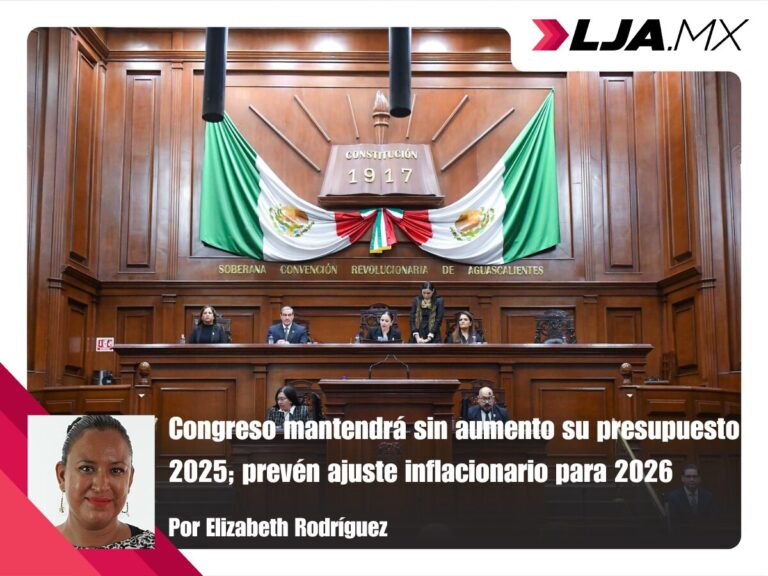 Congreso de Aguascalientes mantendrá sin aumento su presupuesto 2025; prevén ajuste inflacionario para 2026