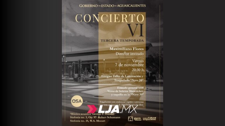 Concierto de la Orquesta Sinfónica de Aguascalientes con el director invitado Maximiliano Flores
