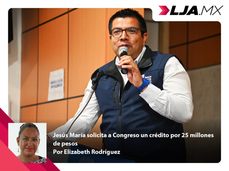 Jesús María solicita a Congreso un crédito por 25 millones de pesos
