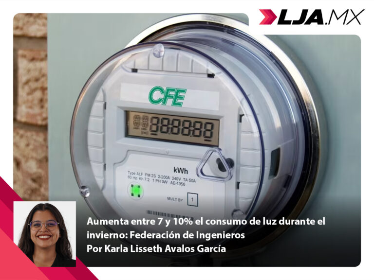 Aumenta entre 7 y 10% el consumo de luz durante el invierno: Federación de Ingenieros