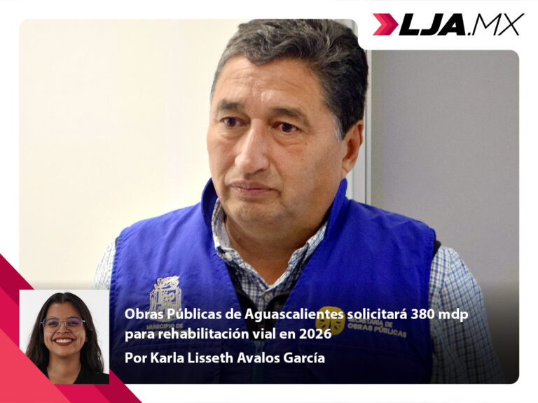 Obras Públicas de Aguascalientes solicitará 380 mdp para rehabilitación vial en 2026