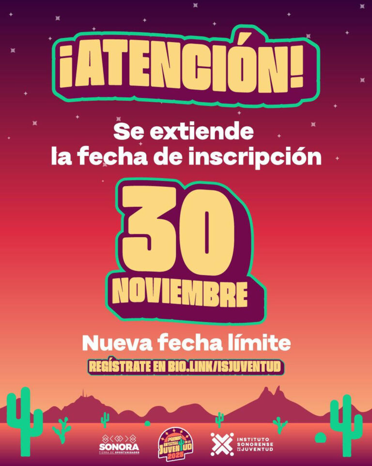 Instituto Sonorense de la Juventud amplía convocatoria del Premio Estatal de la Juventud