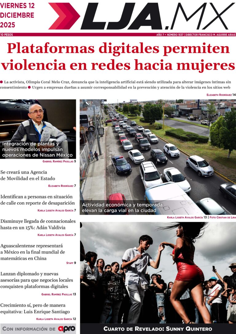 Plataformas digitales permiten violencia en redes hacia mujeres y más en LJA.MX, edición 12/12/2025