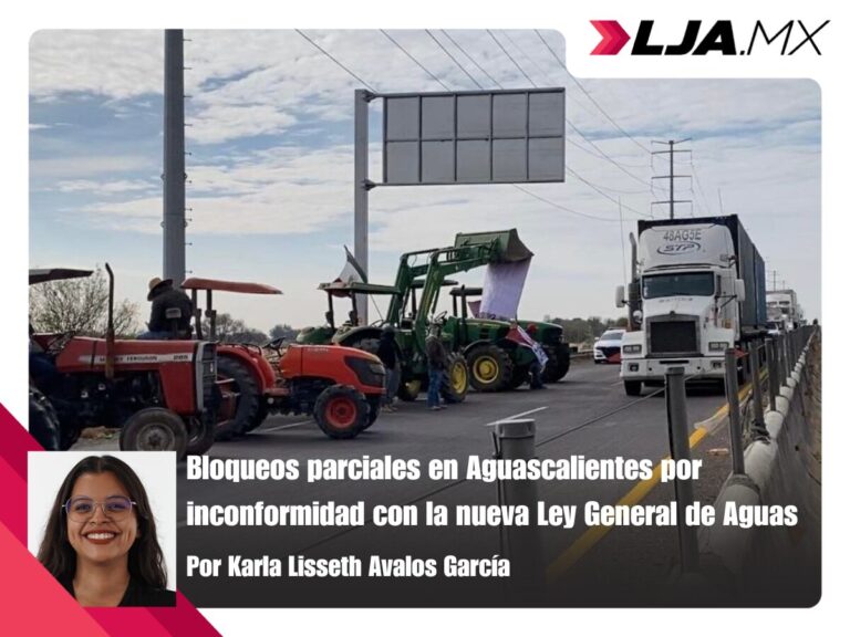 Bloqueos parciales en Aguascalientes por inconformidad con la nueva Ley General de Aguas