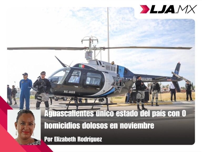 Aguascalientes único estado del país con 0 homicidios dolosos en noviembre