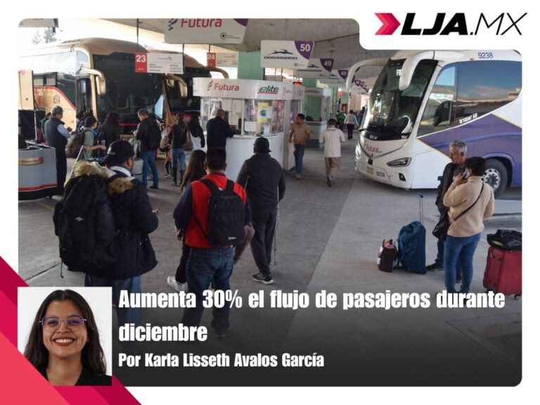 Aumenta 30% el flujo de pasajeros durante diciembre