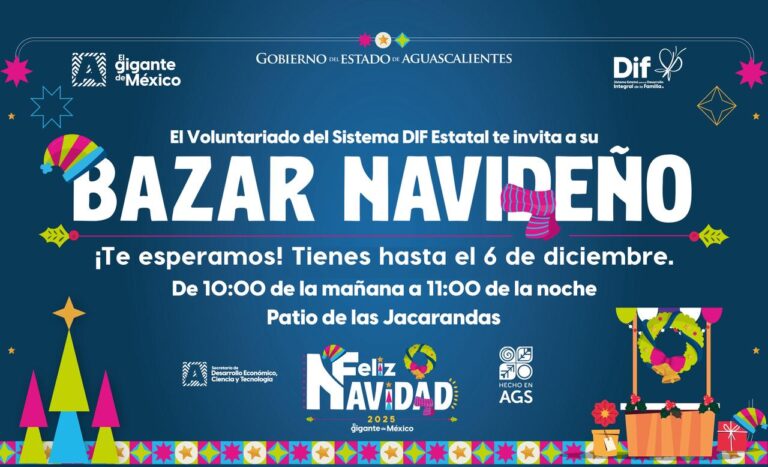 DIF Estatal de Aguascalientes invita a visitar el Bazar Navideño