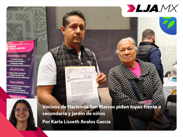 Vecinos de Hacienda San Marcos piden topes frente a secundaria y jardín de niños