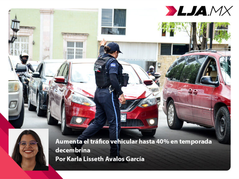 Aumenta el tráfico vehicular hasta 40% en temporada decembrina en Aguascalientes
