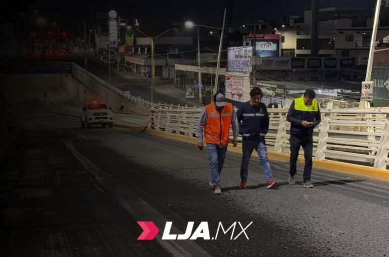 Municipio continúa con el mantenimiento del puente de Primer Anillo y blvd. San Marcos