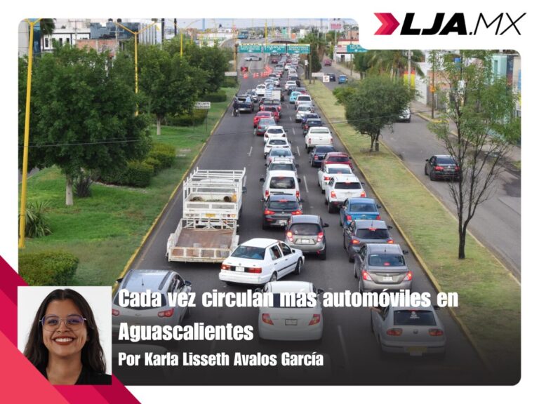 Cada vez circulan más automóviles en Aguascalientes
