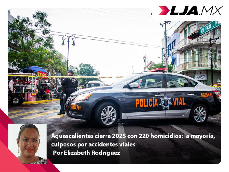 Aguascalientes cierra 2025 con 220 homicidios: la mayoría, culposos por accidentes viales