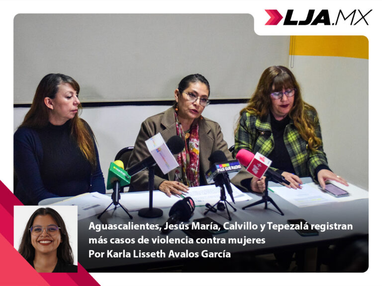 Aguascalientes, Jesús María, Calvillo y Tepezalá registran más casos de violencia contra mujeres