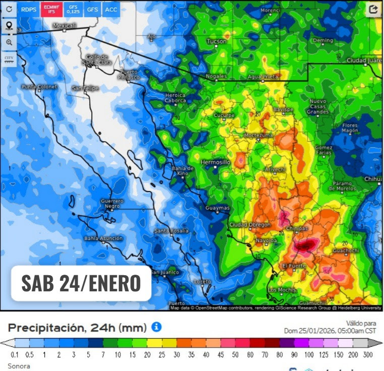 Se esperan lluvias sobre todo para sábado y domingo en Sonora