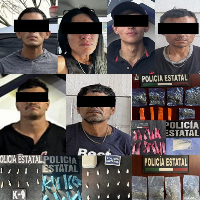Policía Estatal detiene a siete personas en acciones contra el narcomenudeo