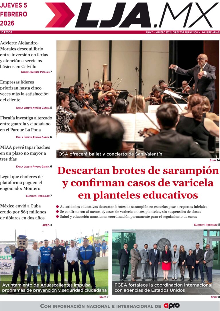 Descartan brotes de sarampión y confirman casos de varicela  en planteles educativos y más en LJA.MX, edición 05/02/2026