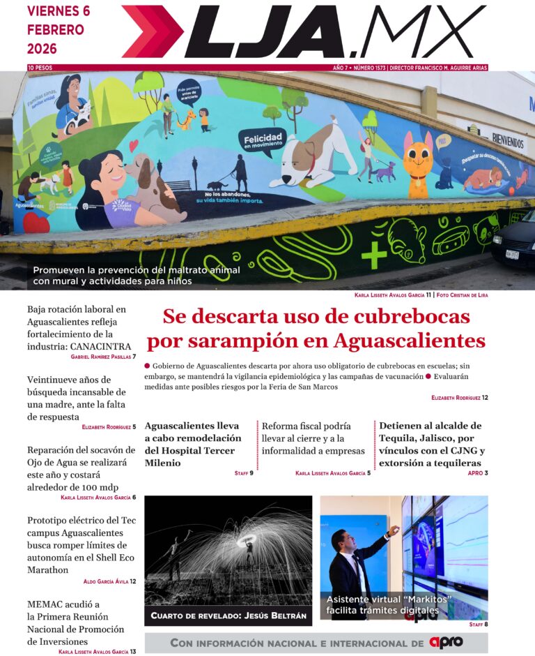 Se descarta uso de cubrebocas por sarampión en Aguascalientes y más en LJA.MX, edición 06/02/2026