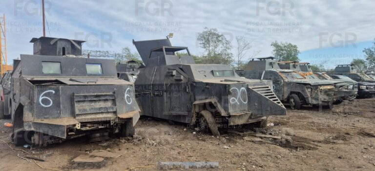 FGR destruye 23 vehículos con blindaje artesanal