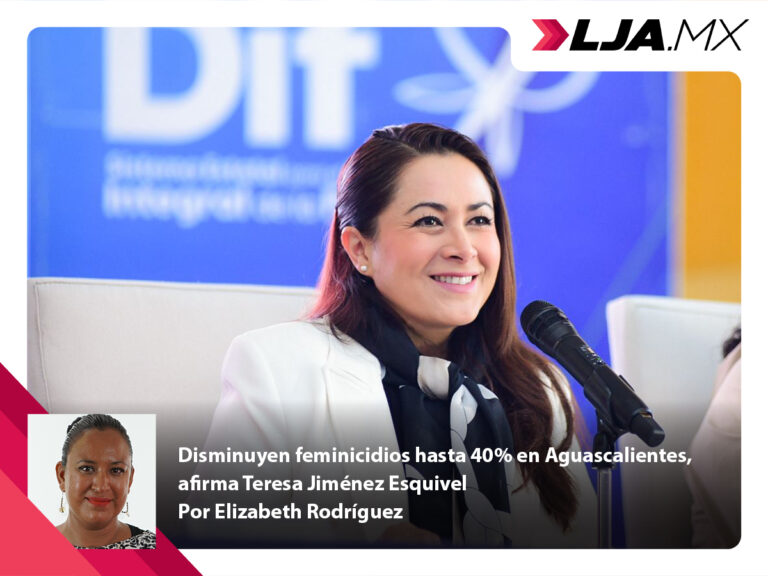 Disminuyen feminicidios hasta 40% en Aguascalientes, afirma Teresa Jiménez Esquivel