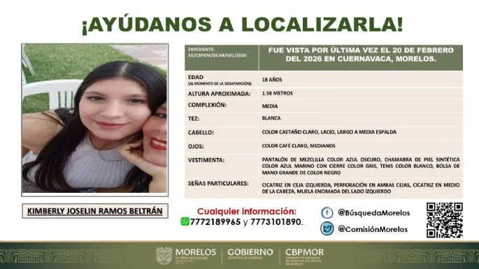 Marchan en Cuernavaca para exigir la localización de Kimberly Ramos