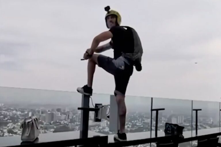 Salto extremo en Guadalajara: paracaidista se avienta desde 42 pisos en un hotel RIU Plaza