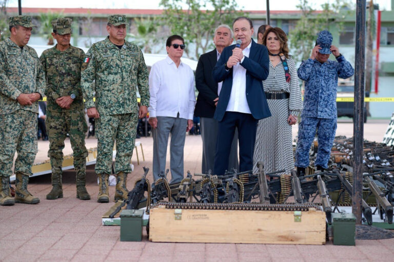 Durazo retira de las calles más de 900 armas y refuerza la seguridad en Sonora