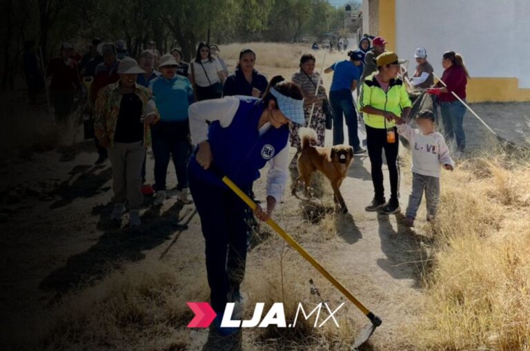Alma Hilda encabeza jornada de desmalezado en Valle de los Cactus