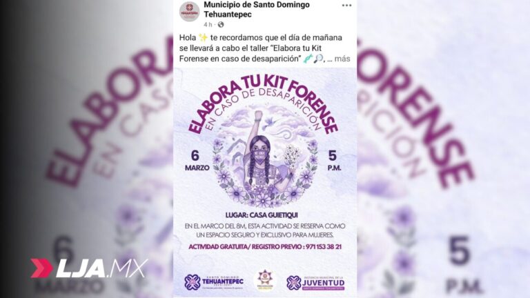 Polémica por “kit forense en caso de desaparecer” en Tehuantepec previo al 8M: qué es y por qué generó críticas