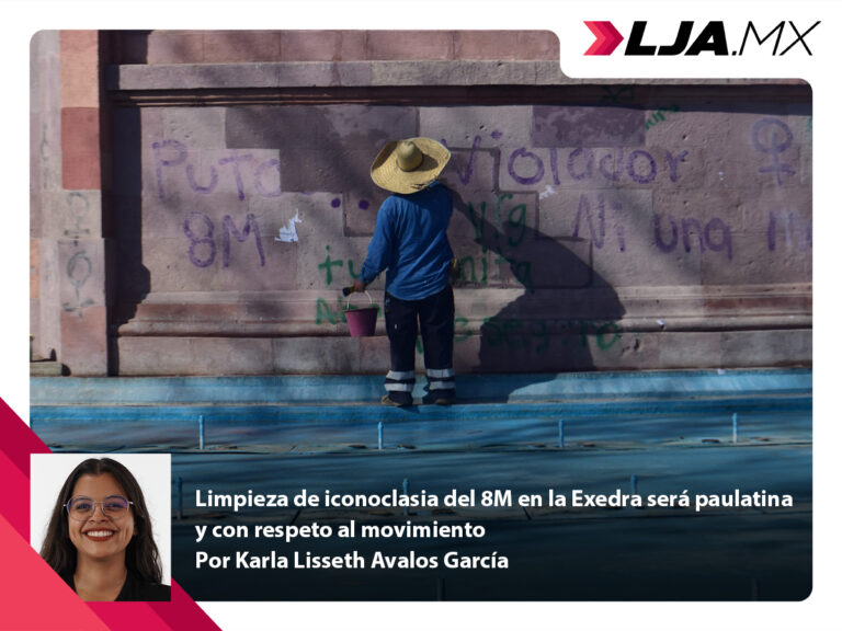 Limpieza de iconoclasia del 8M en la Exedra será paulatina y con respeto al movimiento
